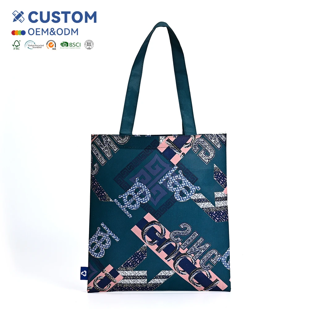 Wholesale Eco-Friendly RPET Linen Cosmetic Bag Customized Logo Waterproof Recyclable Shopping Bags supplier