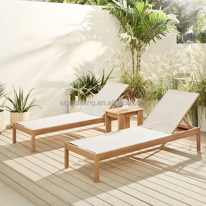 swimming pool teak furniture outdoor lounge chair chaise loungers bed beach chair