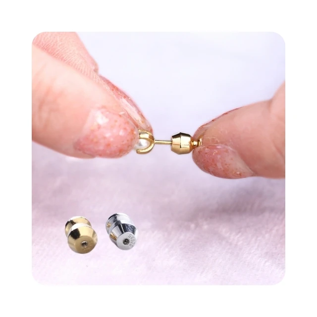 18K gold plated 925 Silver Earring Backs Replacement Secure Ear Lockings for Stud Earrings