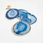 Quartz Agate Luxurious Homeware Beautiful Natural Rose Quartz Slices Agate Coasters For Drink