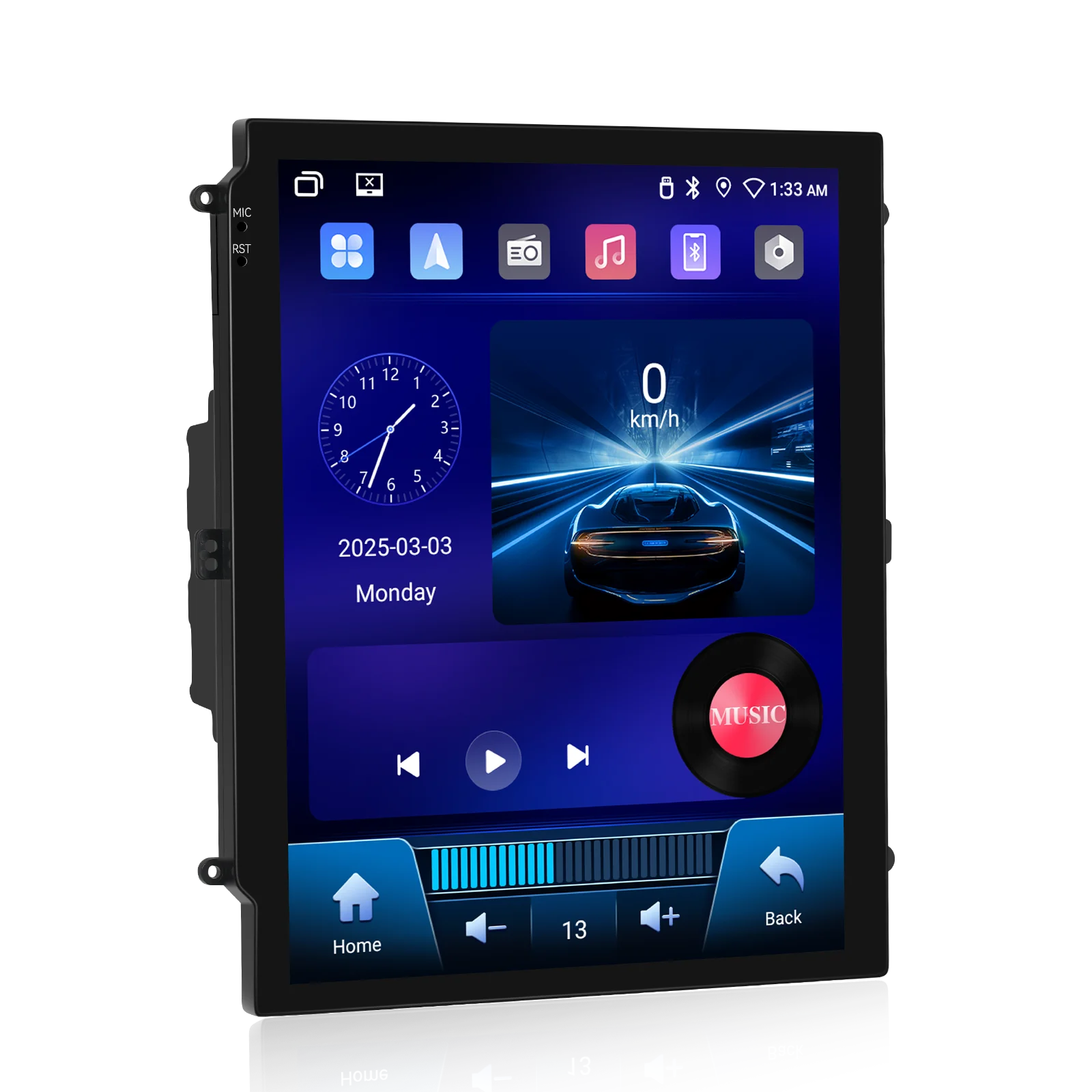 podofo 97 464g double din android car stereo wireless carplay android auto gps wifi fm rds obd2 dab car radio autoradio a4167-12