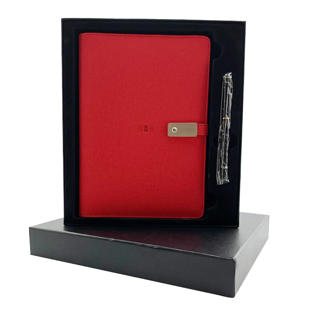 bank notebook with pen for gift set notebook with powerbank and