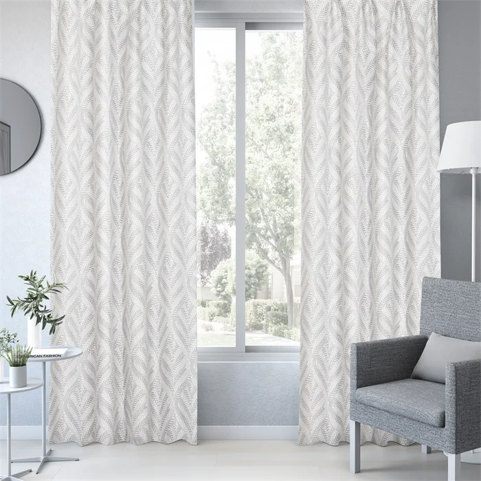 Modern geometric jacquard curtain wholesale, curtain for sliding window