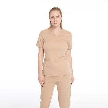 Wholesale Custom Medical Staff Work Wear Nurse Cargo Jogger Scrub T Shirt Sets Cute Hospital Uniforms