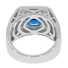 Cz Ring Spinel Ring 2.65 Cts Blue Spinel And 0.3 Cts White CZ 925 Sterling Silver Ring