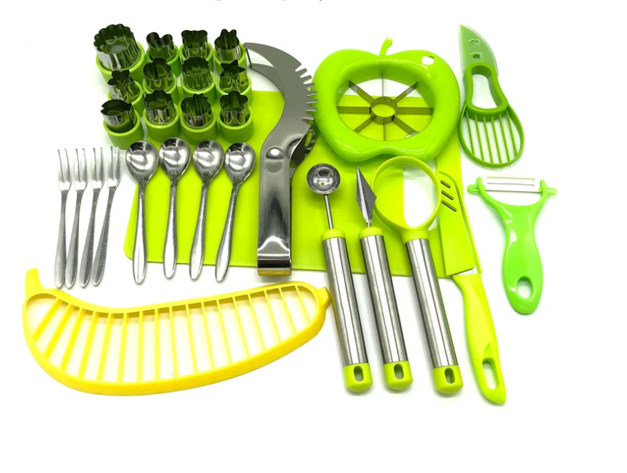 Kitchen Accessories Food Gift Set Vegetable Cutter Shapes 30 PCS Fruit slicer set