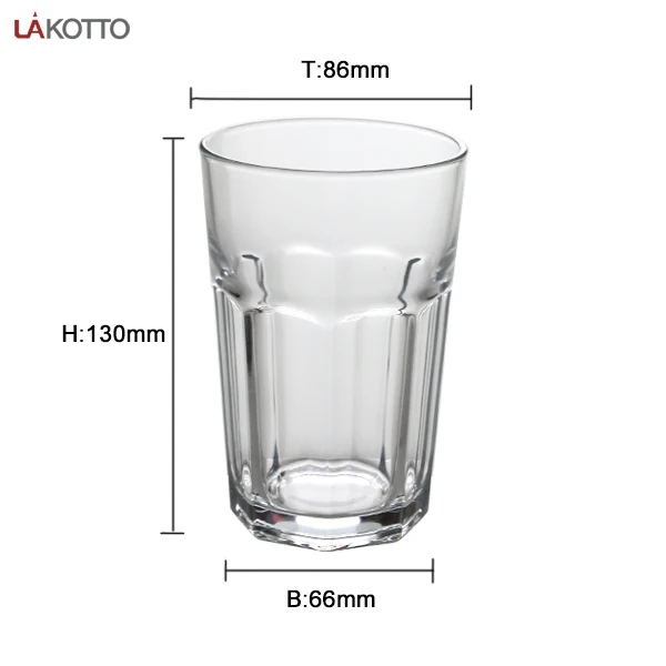 KTV wine glass beer glass tempered glass Restaurant Bar Hotel tea cup anti falling thickened small octagonal cup