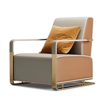 Nordic gold stainless steel base modern luxury occasional chairs modern living room chair armchairs for the living room