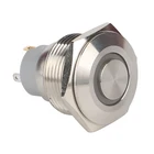1 Button 19MM 1 ON Flat Round Self-locking Type Wealth Metal Push Button Switch