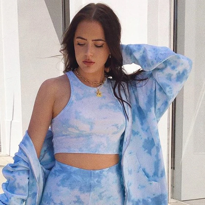 Yolife 2020 Tie Dye Women Tank Top 