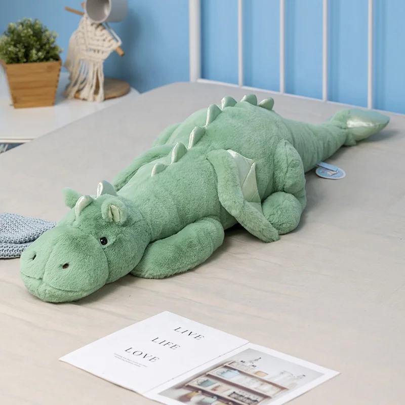 New lying posture small flying dragon plush toy with legs for sleeping on the bed, dinosaur doll soft and cute doll