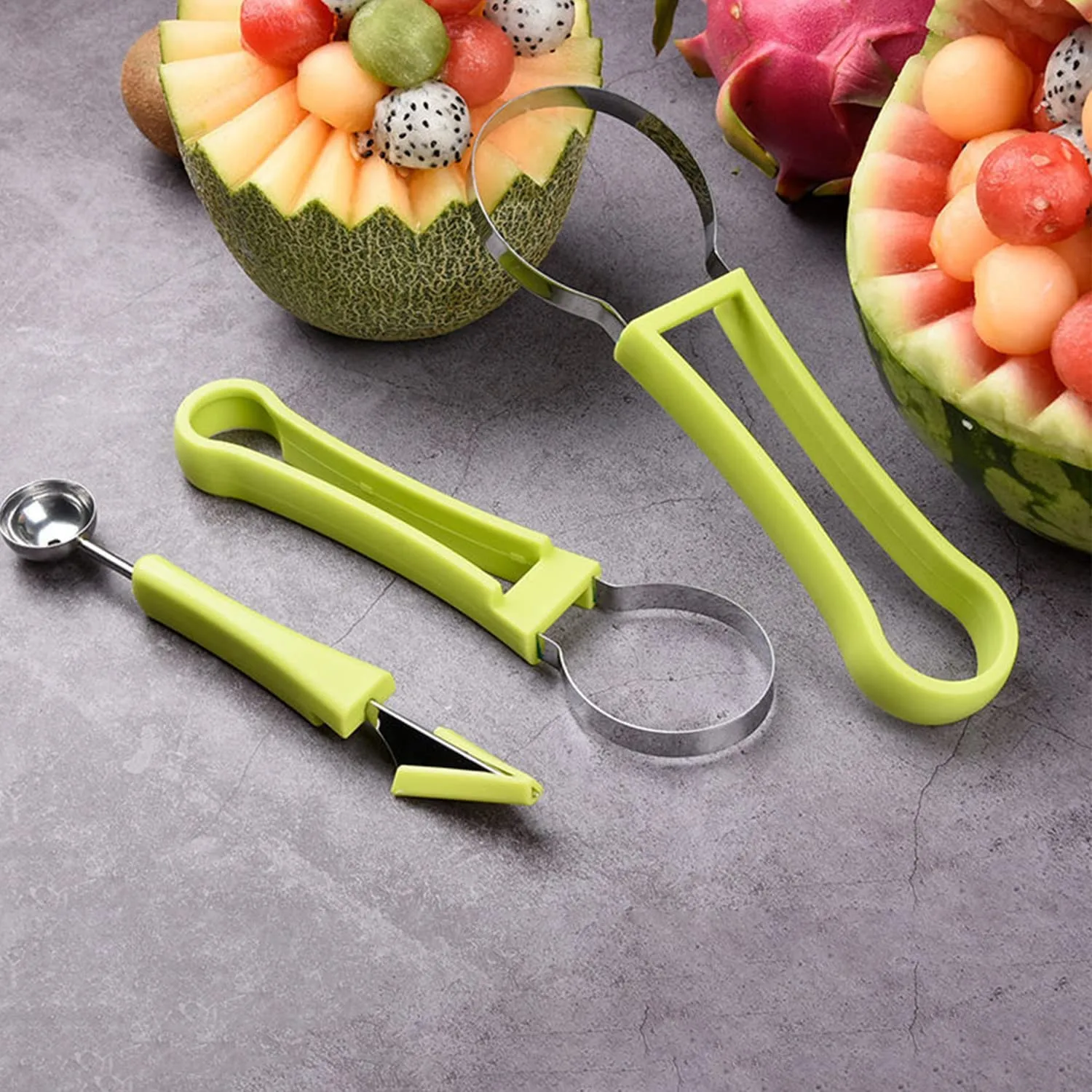 Fruit Tool Set Fruit Carving, Fruit Scoop Watermelon Ball Cutter Food Cantaloupe Peeler, Used for Fruit Decoration Kitchen Fruit