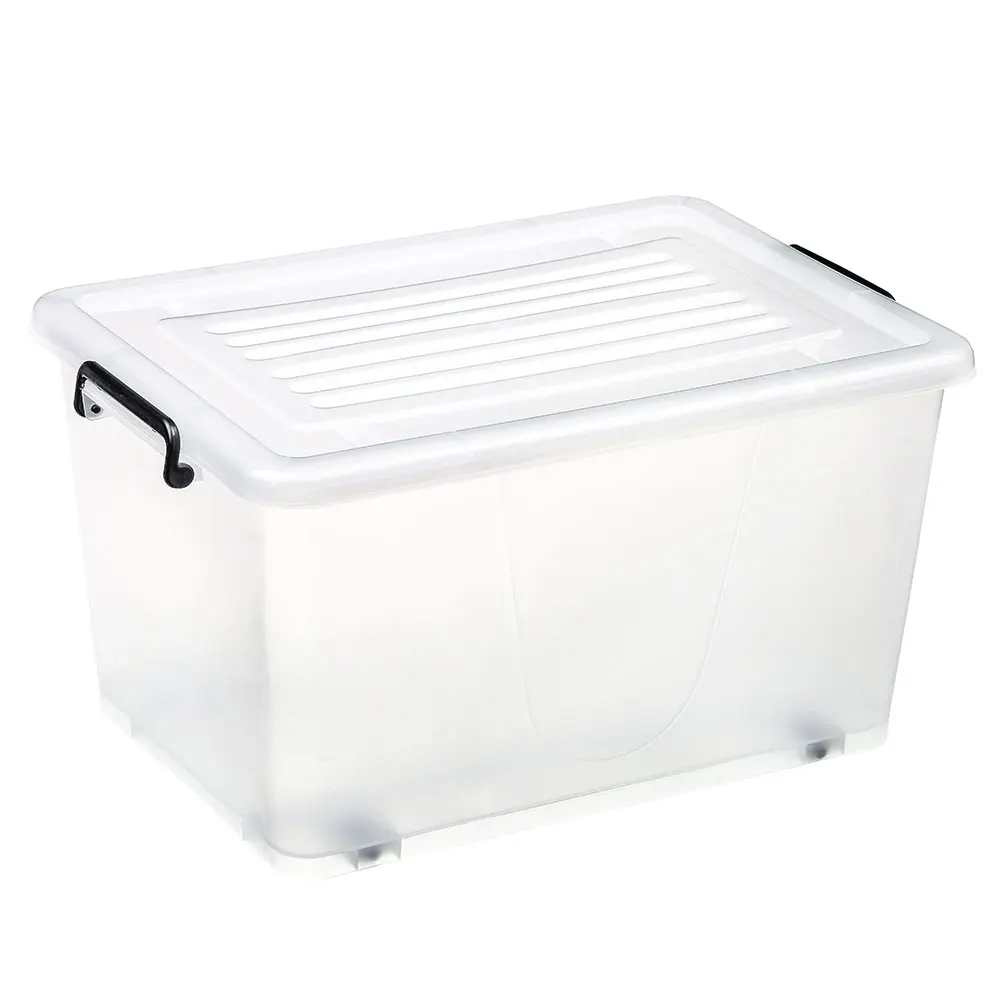 50 Litre Coloured Plastic Storage Boxes Clip Lid Quality Stackable Container NEW 