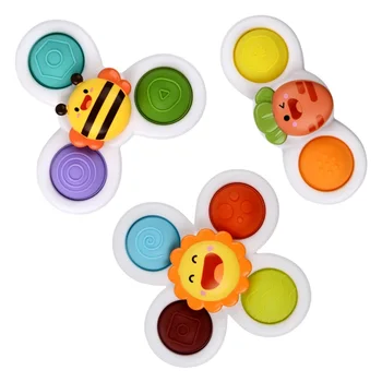 New Design Baby Bathtub Bath Sensory Spinner Toy Rotating Suction Cup Sensory Toys