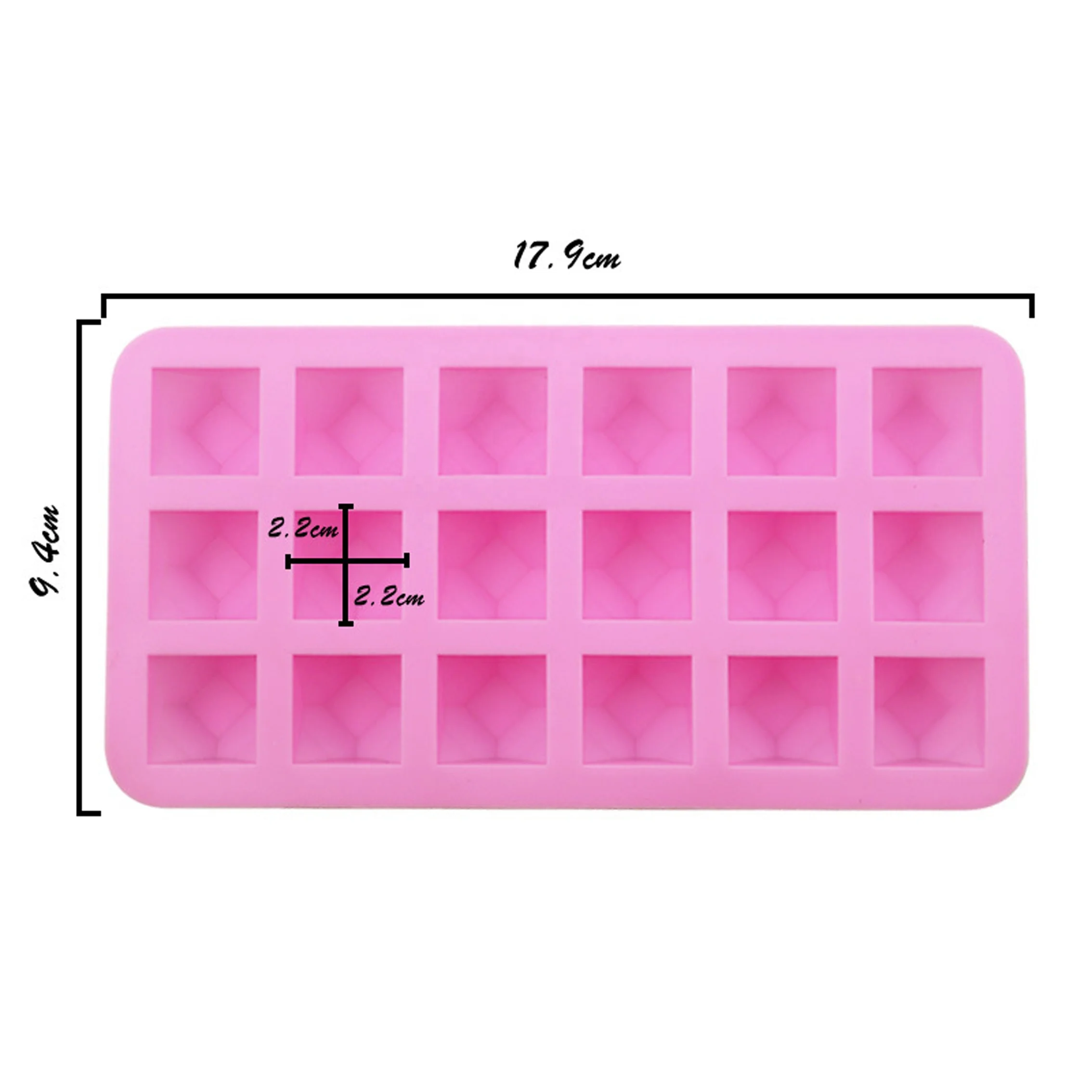 Hot Selling Products 2024 18 Cavities 3D Diamond Shaped Chocolate Mold Baking Decoration Tools Silicone Soap Mold