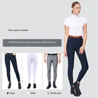 Farm Riding Breeches Side Pockets Ladies Silicone Knee Patch Schooling Tights Horse Back Riding Pants