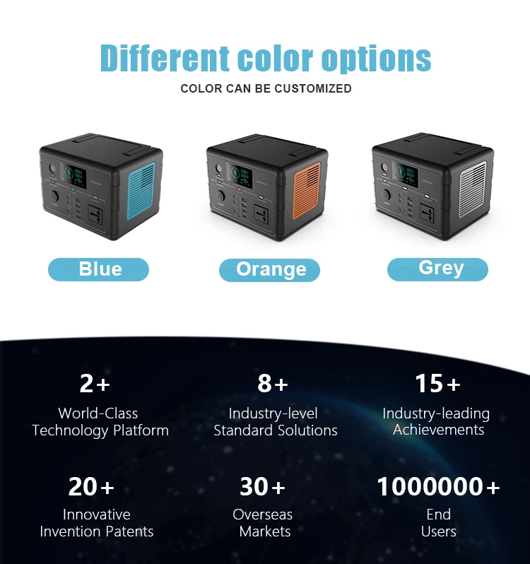PuFa Portable Power Station 500w 110v 220v Camping Emergency Portable Power Supply Lifepo4 Home Portable Solar Power Station factory