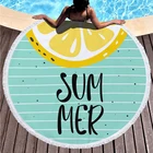 Print Towel Short Plush Custom Design Print Microfiber Pattern Large Stylish Fruit Soft Lightweight Round Beach Towel