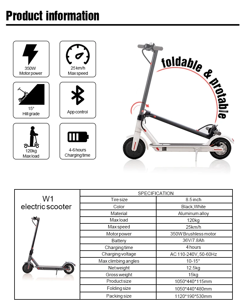 Hot sale factory direct 2 wheel pro china electric scooter powerful electric scooter adult 350w hot sale electric scooter