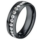Cz Rings Black New 2021 CZ Crystal Stone Stainless Steel Rings For Women Men Colorful Gold Black Gun Plated