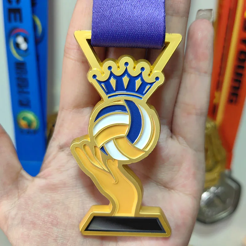 High Quality Custom 3D Volleyball Sports Metal Medals Personalized Commemorative Award Medal Zinc Alloy factory