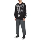 Men Sweatshirt Autumn Winter 2021 New Fashion Custom Men Sweatshirt Bone Skeleton Printing Stitching Loose Pullover