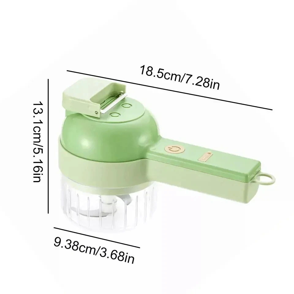 Kitchen Portable Electric Garlic Vegetable Chopper Handheld 4 In 1 Portable Electric Vegetable Cutter For Kitchen Accessories