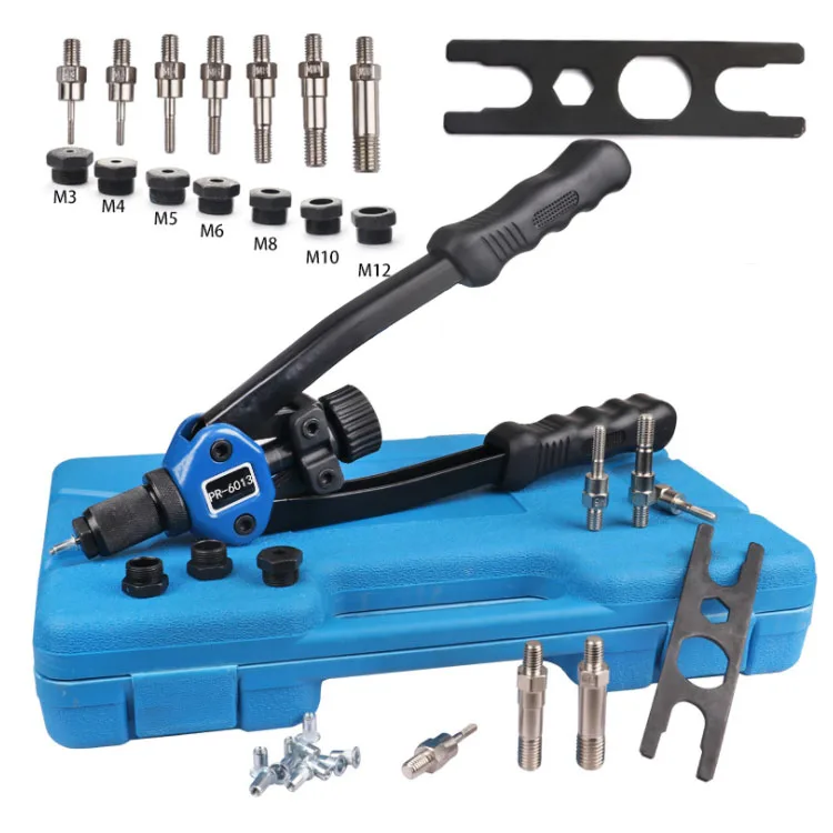 110pc Set Manual Rivet Machine Rivet Gun Nut Tool M3 M12 Thread Nut