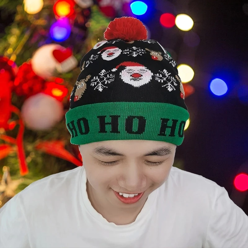 christmas light up beanie hats