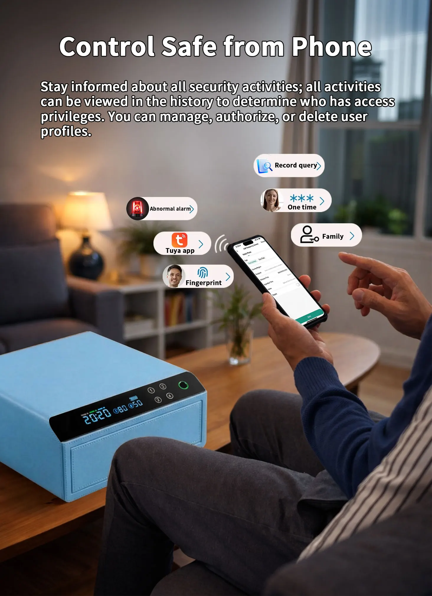 dr 1271 ft ceqsafe smart high security safe jewelry money leather bluetooth drawer safe box home watch winder cash box-4