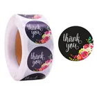 Thank You Customized Cute Gold Heart Adhesive Labels 1.5 Inch 2 Roll 500 Thank You Stickers