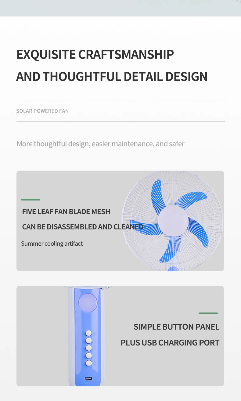 Floor Standing Fan, Solar, LED - detail 48