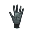 Work 13G Black Polyester Nylon Knitted Nitrile Coated Gloves Safety Work