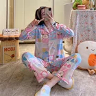 Ladies Pajamas Popular Products Ladies Summer Cardigan Long-sleeved Trousers Pajamas Suit