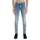 Light Light Jeans Men HUNTW Custom Light Blue Man Skinny Ripped Jeans