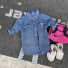 Dress Girls Kids Casual Denim Clothes One-piece Dress Girls Denim Frock