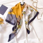 Scarf Silk 2021 New Neck Scarf Thin Section 90 Large Square Scarf Decorative Shawl Literary Printing Scarf Silk Shawl