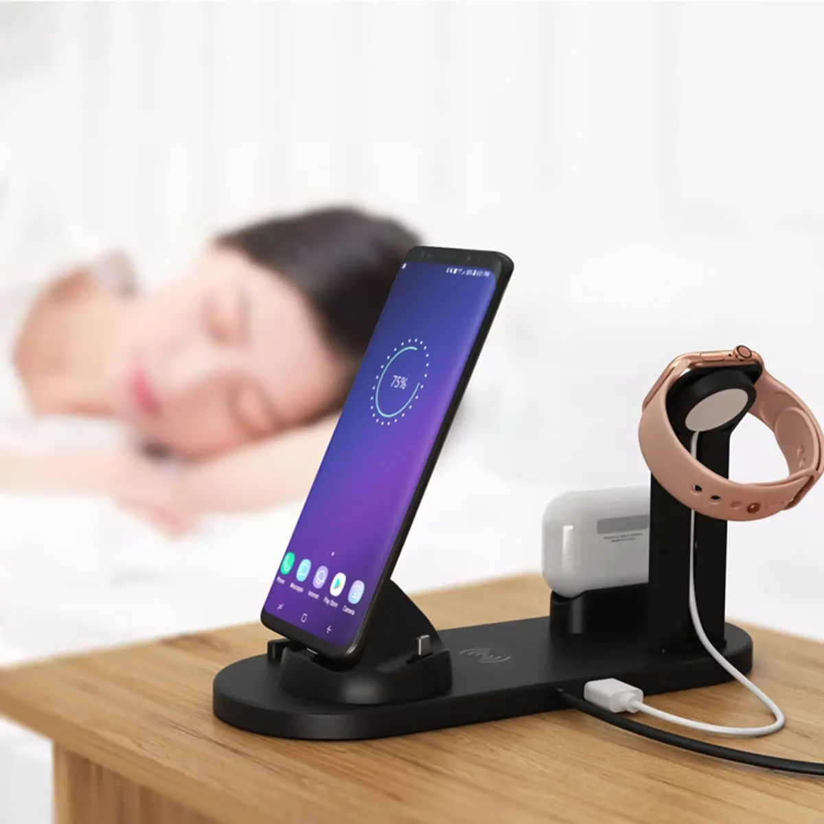 10W Wireless Charge OEM Factory Wholesale Pricing Smart Phone Qi Fast Charging Station 5 In 1 Wireless Charging Dock