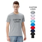 Wholesale 100% Cotton Blank T Shirt Mens Crewneck Short Sleeve Plain Cotton T-shirt