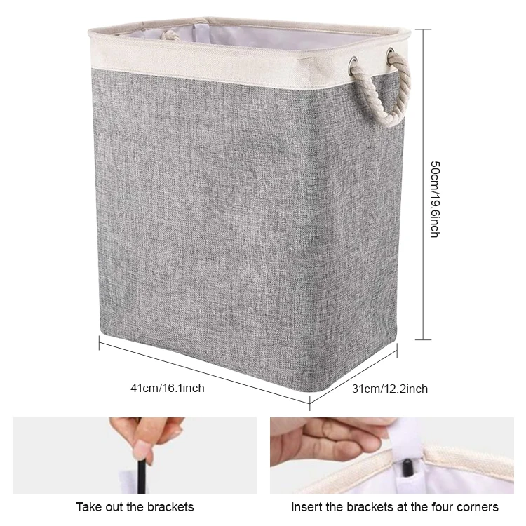 Laundry Hamper with Handles Portable Collapsible Dirty Clothes Basket Folding Laundry Basket