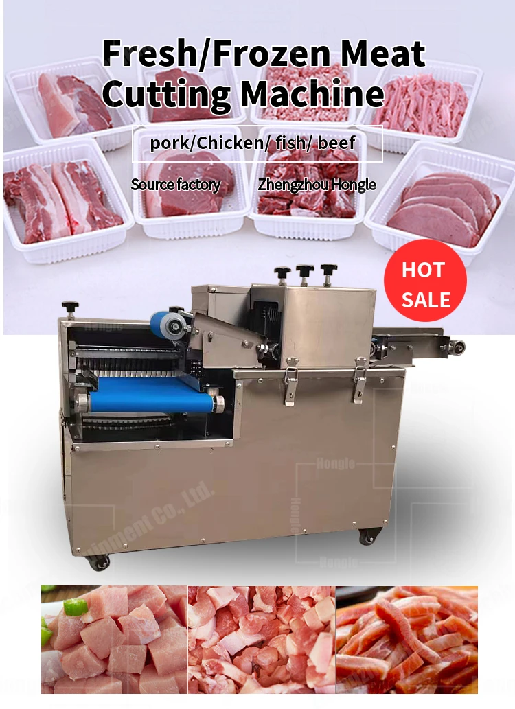 High Quality Goat Dicer Beef Meat Strip Cutting Machine Meat Dicing Slicing Machine Cube Cutter factory