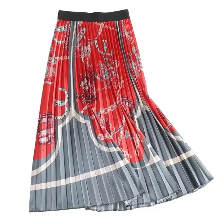 SweatyRocks Women's Elegant High Waist Skirt Tie Front Pleated Maxi Skirts