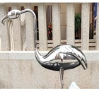 Garden Customized Electroplate Cranes Shape Stainless Steel Balls Garden Sculpture