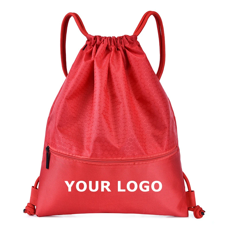 2022 New Cinch Sack Red Gym Tote Bag School Sport Shoe Bag Large Drawstring Backpack Cinch Sack Gym Bag