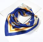 Twill Silk Square Fashion Custom Digital Screen Printed Designer Twill Silk Square Scarves