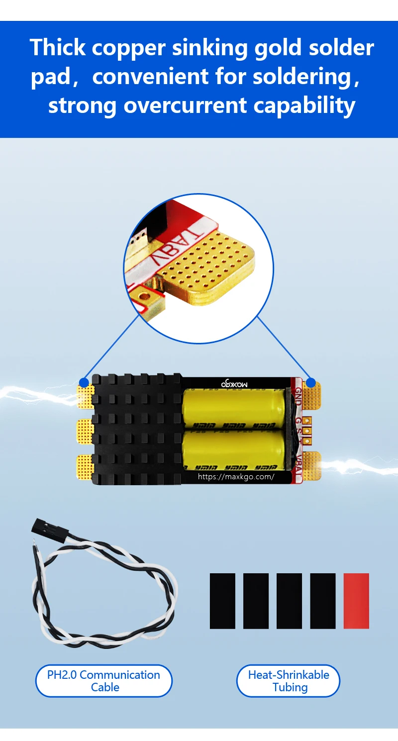 Brushless Speed Controller, MAXKGO, 120A, 5-12S, AM32 - detail 10