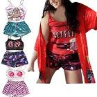 Sleepwear For Women Women Cute Suspender Nightwear Sleepwear Cartoon Character Silk Pajamas Sets For Women