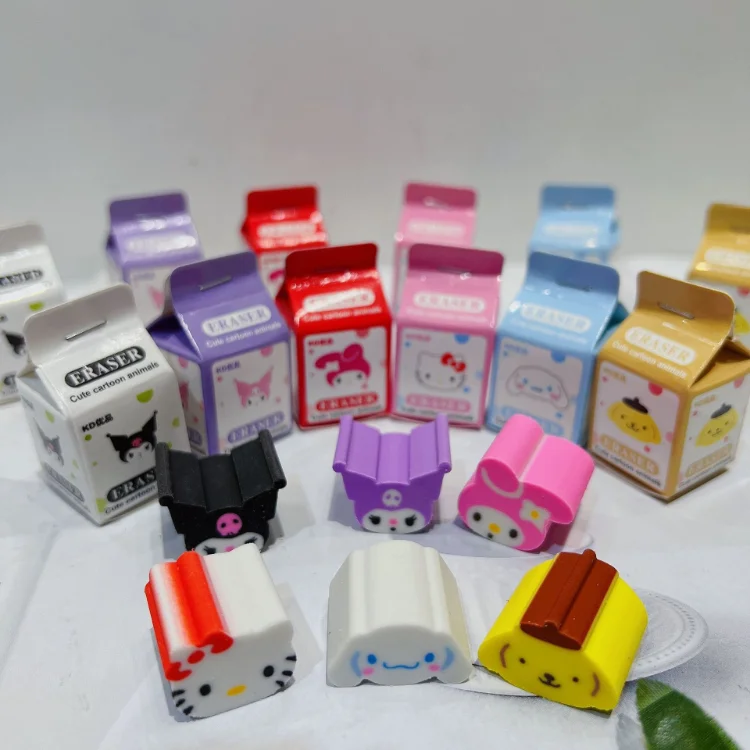 New Cartoon Sanrio Eraser Cute Milk Cartoon Kuromi Shape Erasers For