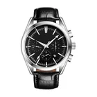 Watch Amazon Hot Sale Fashion Stainless Steel Cow Leather Round Quartz Watch