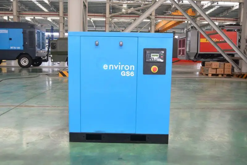 GS6-8 High Efficiency Single Stage Rotary Screw Air Compressor New Portable with AC Power Lubricated Engine Motor